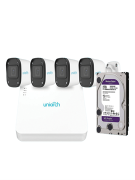 תמונה של קיט 4 מצלמות קומפלט 4MP מצלמה צינור דגם Uniarch