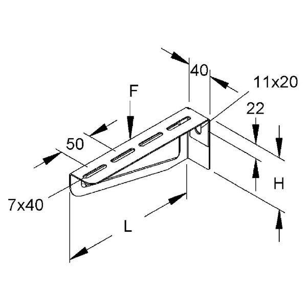 תמונה של זרוע נירוסטה לקיר KTAM 200 E3