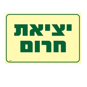 תמונה של שלט פולט אור יציאת חרום גודל 30X20