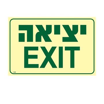 תמונה של שלט פולט אור יציאה EXIT גודל 30X20