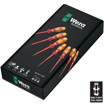 תמונה של סט מברגים (7יח') להב דק WERA 1000V