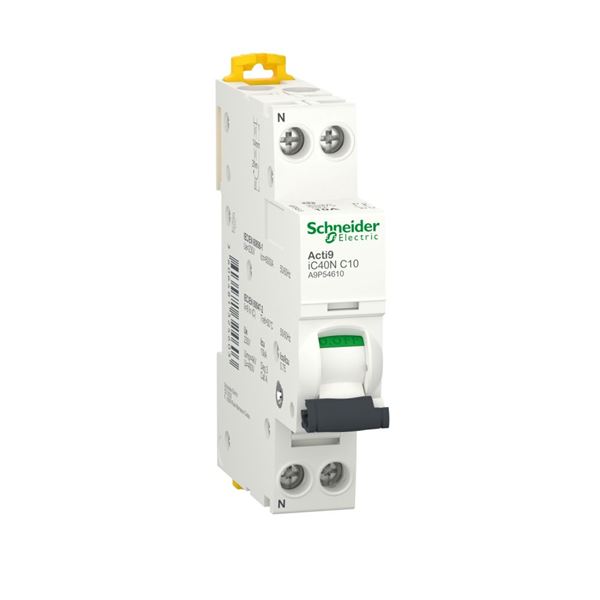 Picture of Miniature circuit-breaker 1P+N 10A C curve 6000 A 10kA
