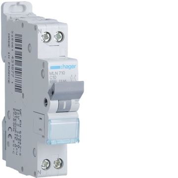 תמונה של חצי אוטומט HAGER 6KA C 1X10A+N C