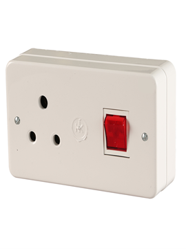 תמונה של מפסק 2 פול+שקע למזגן עה"ט