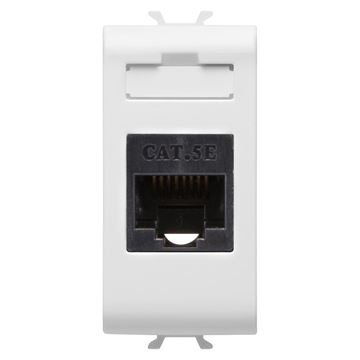 תמונה של קורוס-שקע UTP Cat. 5e RJ-45  לבן מבריק 1 מוד'