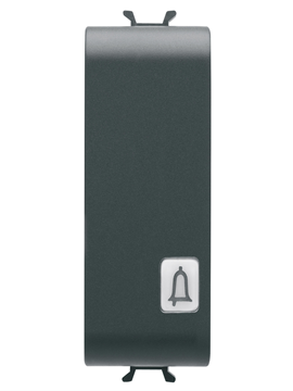 תמונה של קורוס-לחצן מואר+סימון פעמון 1 מודול שחור מט/סאטן