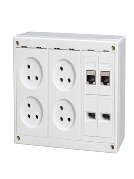 תמונה של קופסא D-17 עה"ט 4 שקעים+2בזק+2מחשב