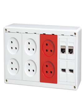 תמונה של קופסא D-18 עה"ט 6 שקע+2בזק+2 מחשב