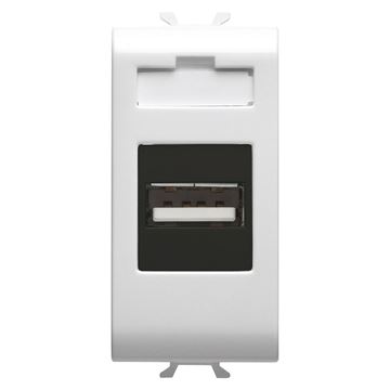 תמונה של קורוס-שקע USB לבן 1 מודול