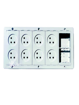 תמונה של קופסא D-19 עהט+8 שקע לבן+מת' גוויס