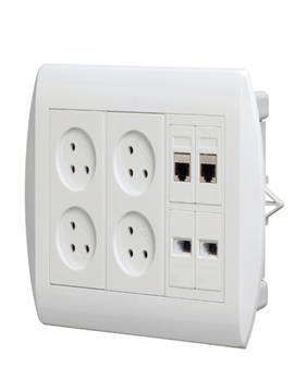 תמונה של קופסא D-17 תה"ט 4 שקעים+2בזק+2מחשב