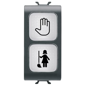 תמונה של נורית חיווי כפולה 1 מודול שחור לא להפריע+סדר חדר סדרת קורוס