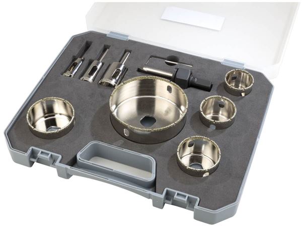 תמונה של סט מקדחי כוס לקידוח  בקרמיקה וזכוכית  9 יחידות