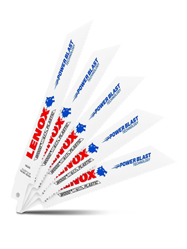 תמונה של מארז 5יח' להב (מתכת,עץ,פלסטיק) למסור חרב LENOX 10TPI 810R