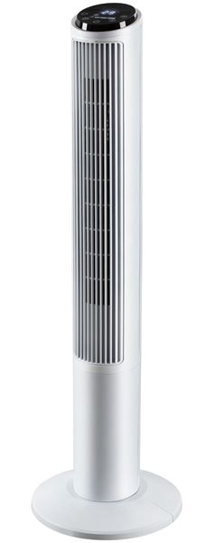 תמונה של מאוורר מגדל דיגיטלי לבן כולל שלט VEGA