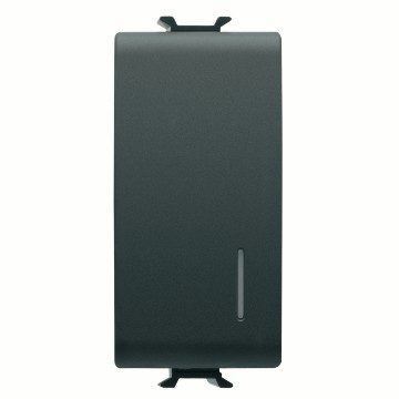 תמונה של קורוס-מפסק מחליף+ת.איתור 1 מודול שחור מט/סאטן