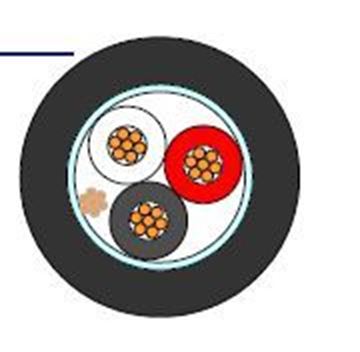 תמונה של כבל מכשור שחור 1X3X16 AWG מסוכך - תוף 500מ'