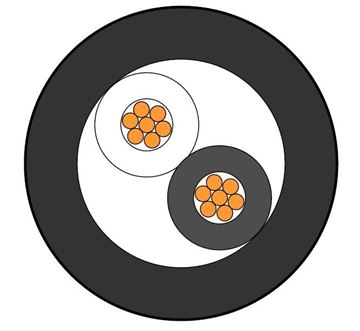 תמונה של כבל מכשור שחור 1X2X18 AWG כ"מ - תוף 500מ'