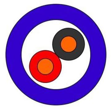 תמונה של כבל דרופ כחול 2X1X18 - תוף 500מ'