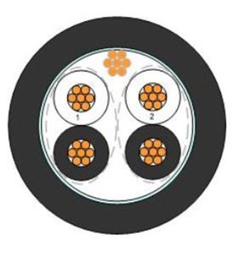 תמונה של כבל מכשור שחור 2X2X18 AWG כ"מ - תוף 500מ'