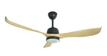 תמונה של מאורר תקרה  56" אטלנטה IP44 שלט+לד שחור+עץ NORTHER