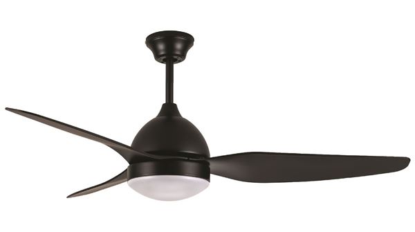 תמונה של ניוטון מאוורר תקרה באסט 50" שחור+לד 20W מתחלף IP44