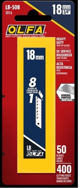 Picture of 18mm BN-L Ratchet Lock Utility Knife With a 50-Pack of Silver Snap Blades