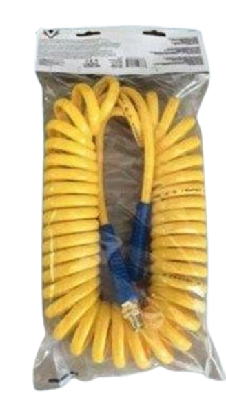 תמונה של צינור אוויר מסולסל עם פטמת פליז PU