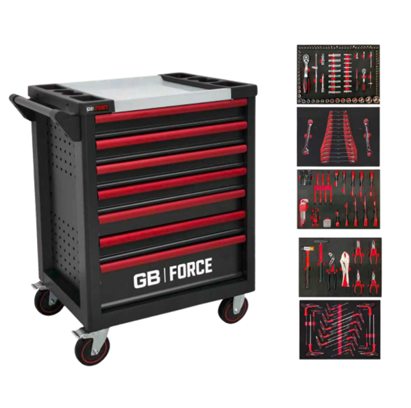 תמונה של עגלת כלים 7 מגירות + 306 כלים