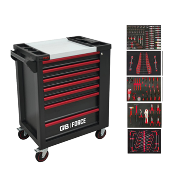 תמונה של עגלת כלים 7 מגירות כולל דלת צד + 248 כלים