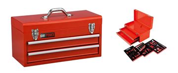 תמונה של ארגז כלים 2 מגירות + תא עליון
הכולל 92 כלים המסודרים ב-3 ספוגים