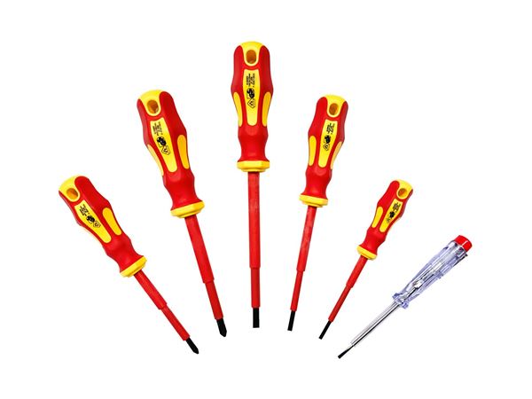 תמונה של סט מברגים מבודד 1000 וולט עם טסטר 6 י"ח