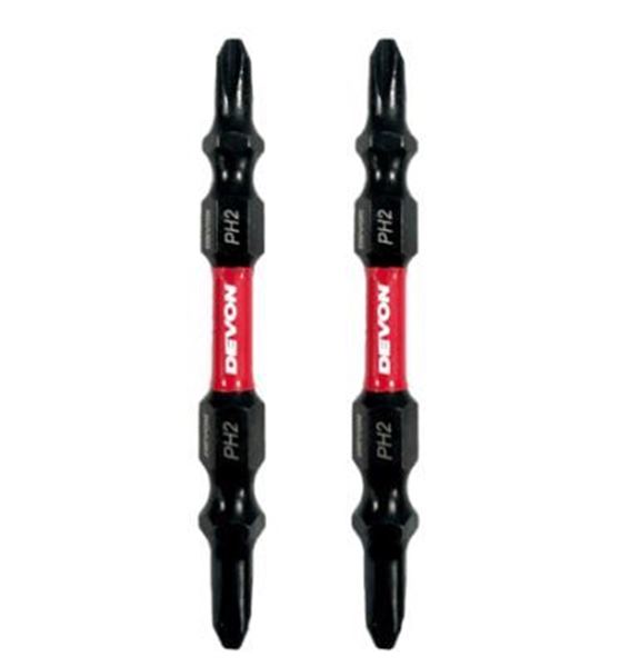 תמונה של זוג ביטים PH2/110 ראש צר דו צדדי שחור מחוזק DEVON