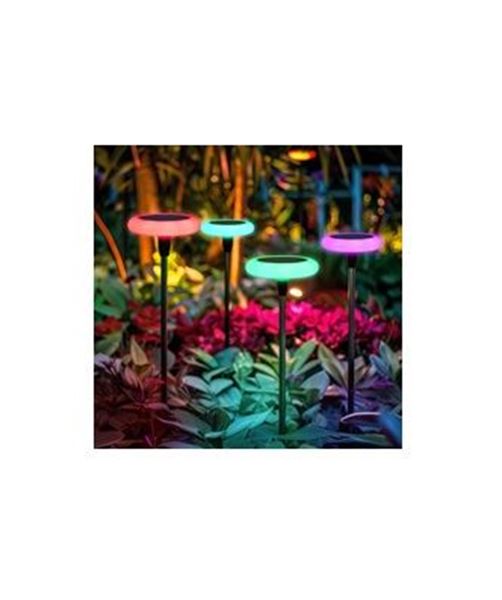 תמונה של טבעת RGB דוקרן לגינה סולארי RGB + 3000K שחור 18 לדים