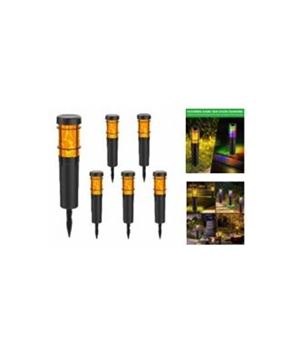 תמונה של שלהבת דוקרן לגינה סולארי אור להבה + RGB  שחור 12 לדים
