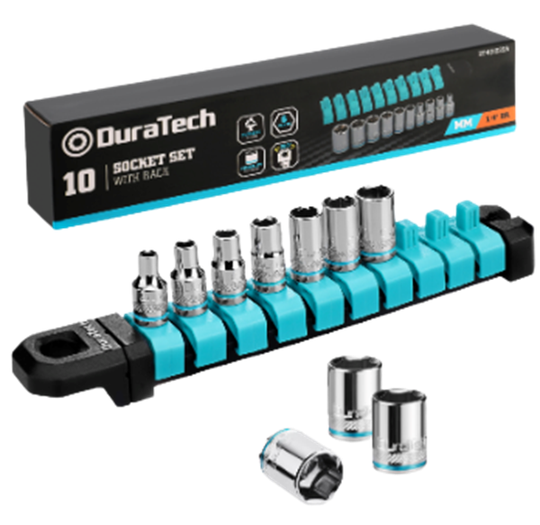 תמונה של סט בוקסות 1/4 10 יח' עם מתקן DURATECH