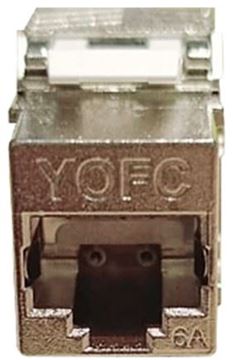 תמונה של שקע מחשב קיסטון מתכתי RJ45 מסוכך CAT6A/CAT7A YOFC