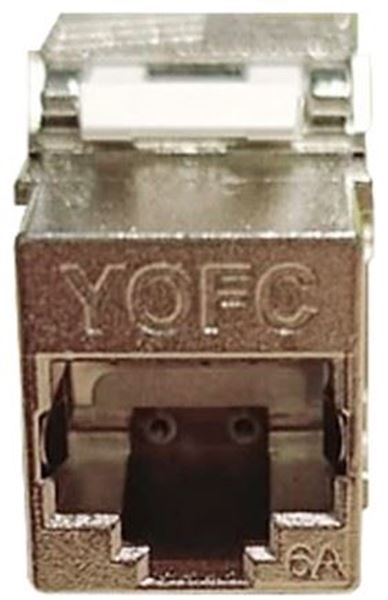 תמונה של שקע מחשב קיסטון מתכתי RJ45 מסוכך CAT6A/CAT7A YOFC
