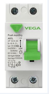 תמונה של ממסר פחת 2X40A 30MA 10K דגם VEGA A